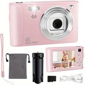 Kids Digital Camera Birthday Gifts With 32GB SD C (Option: pink)