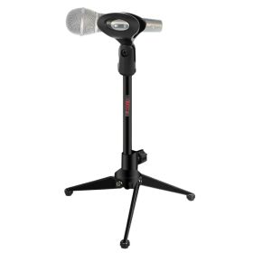 5 Core Desk Mic Stand Height Adjustable Desktop Microphone Stands Metal Tripod Portable Foldable (Option: black)